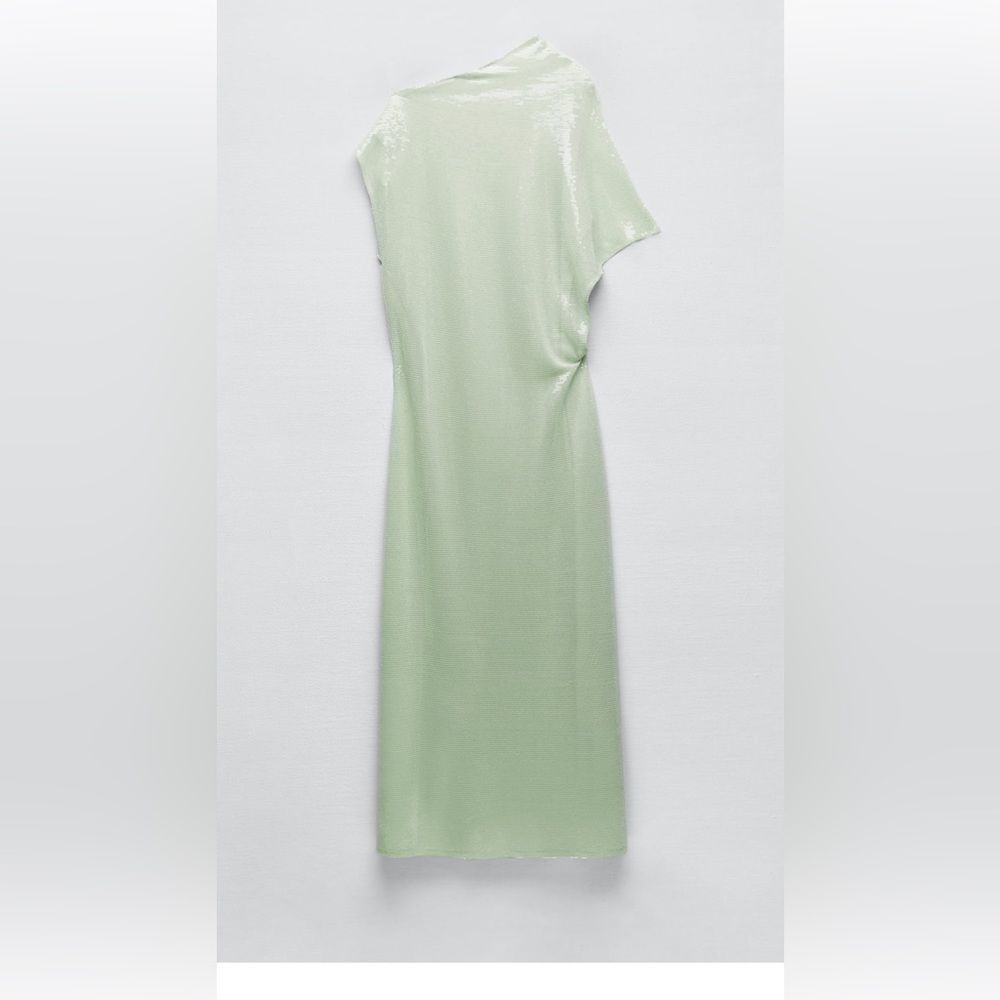 ZARA SEQUIN ASYMMETRIC KNIT DRESS LIMITED EDITION Maxi Formal - Picture 5 of 11